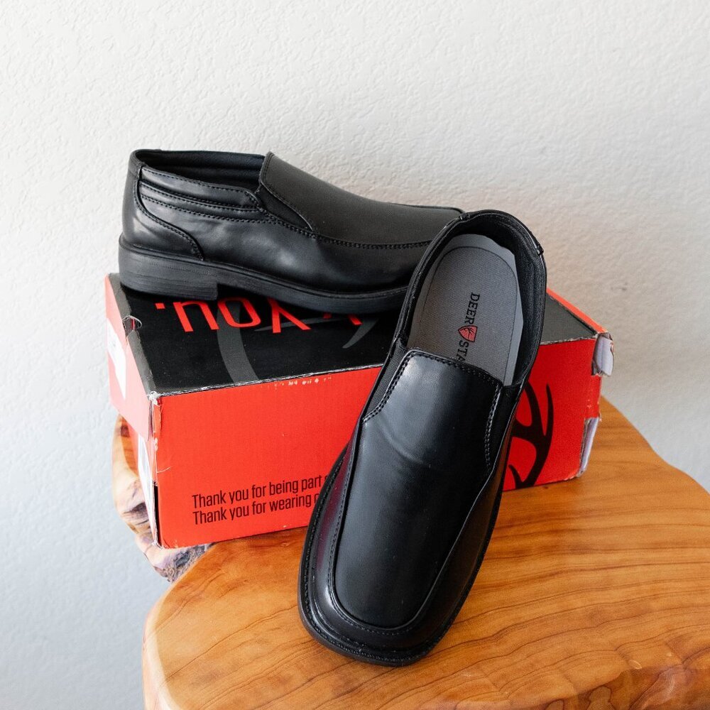 NIB Deer Stags Boys Dress Shoes Size 6.5 | Black Slip-On Loafers | Formal/School